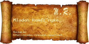 Mladen Reményke névjegykártya